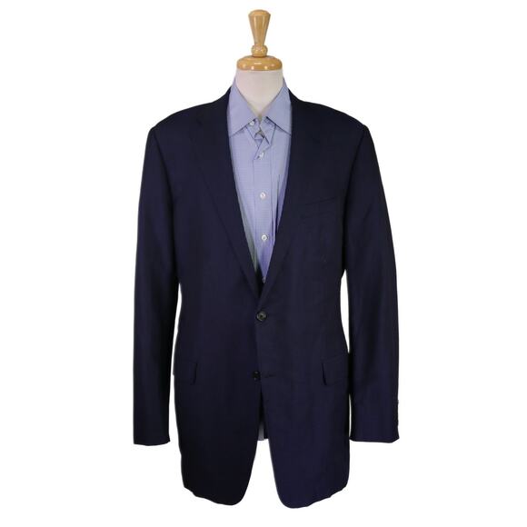 Hickey-Freeman Custom Navy Blue Wool Silk Sportcoat Blazer 46XL - Picture 1 of 9